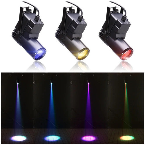 U'King 4PCS Mini LED Pinspot Lights RGBW DMX512 Stage DJ Party Disco UK