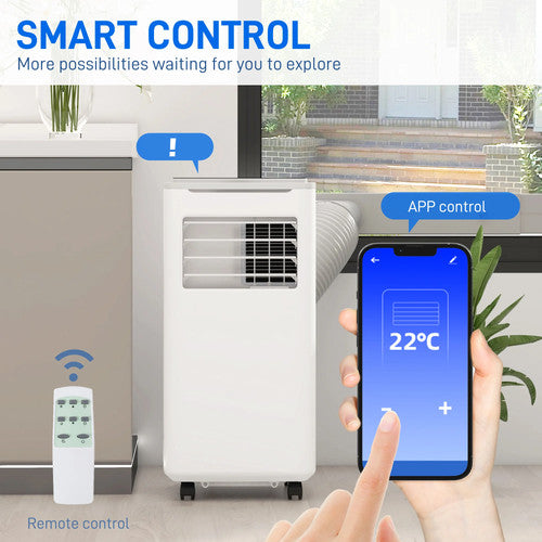 HOMCOM 9000BTU Portable Air Conditioner Fan Dehumidifier WiFi Smart App 20m² AC
