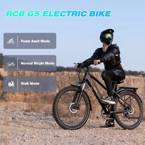 RCB G5 Electric Bike 250W 36V 10.4Ah 27.5in City E-Bike APP NFC 7 Speed Shimano