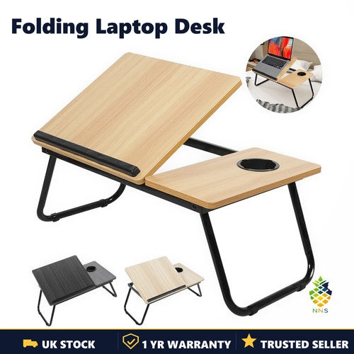 Folding Desk Laptop Table 5-Level Height Adjustment Modern Strong Space Saving