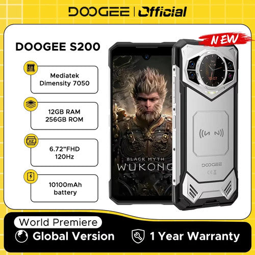 DOOGEE S200 5G Rugged Phone Dimensity 7050 12GB RAM 256GB ROM 100MP Android