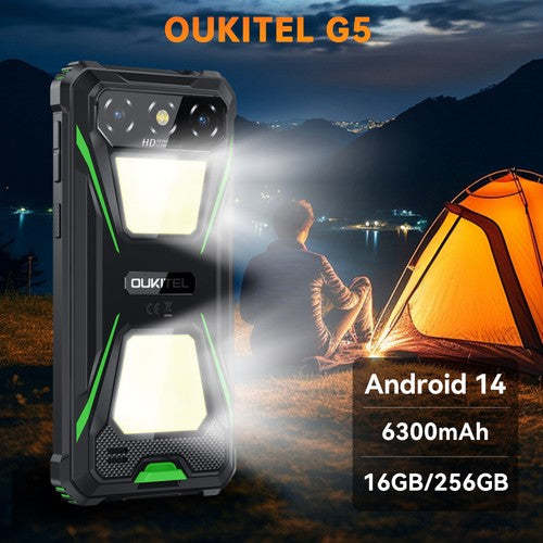 OUKITEL G5 SE Rugged Smartphone 16GB+256GB 6300mAh Android 14 Waterproof 4G UK