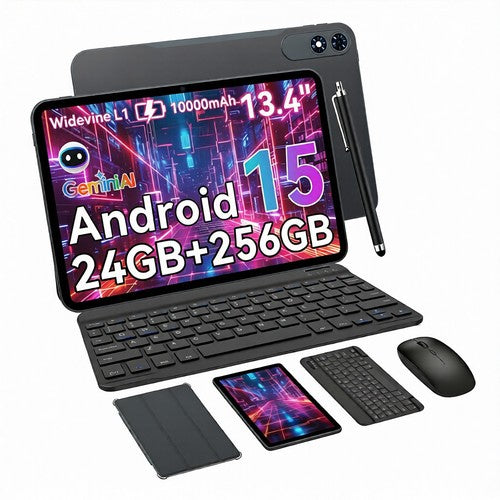 NNS 13.4in Android Tablet 24GB 256GB 120Hz 10000mAh + Keyboard Pen Gaming UK