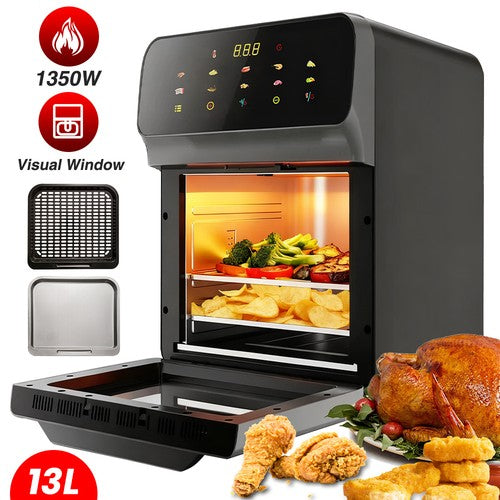 13L Multifunctional Air Fryer Oven Hot Air Circulation Smart Touch Window