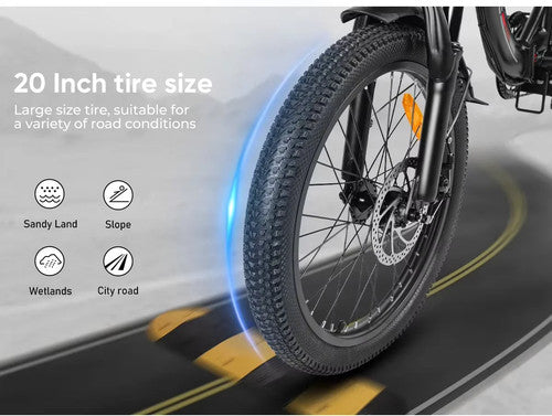SAMEBIKE CY20 Foldable Electric Bicycle 250W 36V 20 Inch Tires 7 Speed UK