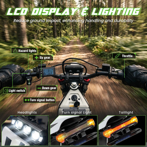 VIPCOO 3500W Electric Dirt Bike 48V 23AH 12/14-inch Off Road Track Race Fast MTB