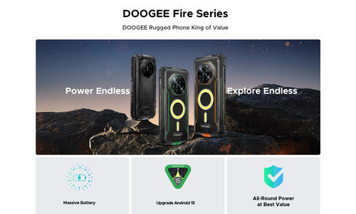 DOOGEE Fire 7 Pro Rugged Smartphone 64MP 16MP 13000mAh 5G Android 256GB UK
