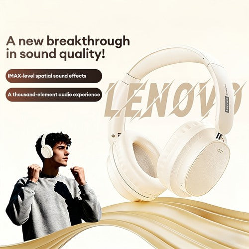 Lenovo LS105 Wireless Headphones Bluetooth 6.0 ENC Hi-Fi Over-Ear Foldable UK