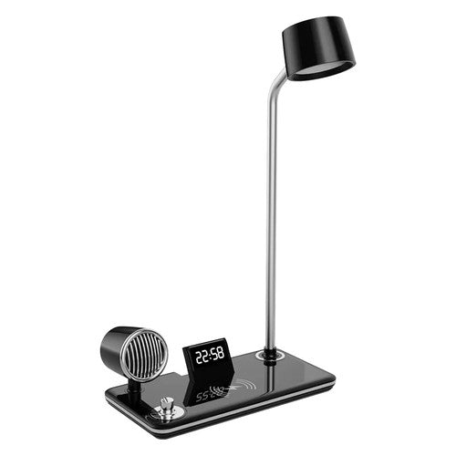 NNS LED Desk Lamp Wireless Charger Bluetooth Speaker Touch Dimmable Alarm Clock