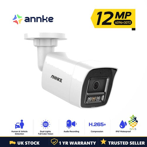 ANNKE C1200 12MP Dual Light Network Camera IP67 Waterproof CCTV Security UK