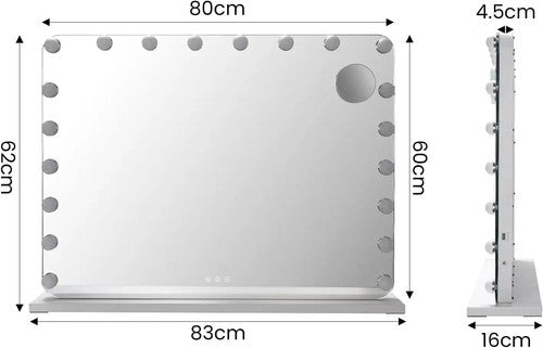 AuAg Hollywood Makeup Mirror Vanity Light Metal Modern Style UK Self-Contained
