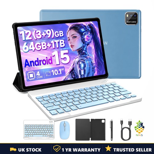 NNS 10.1in 2-in-1 Android Tablet 3GB 64GB FHD IPS 6000mAh Dual Camera 1TB Exp UK