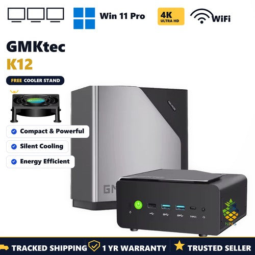GMKtec K12 Fast Gaming Mini PC AMD Ryzen 7 H 255 16GB DDR5 1TB WiFi 6E BT 5.2