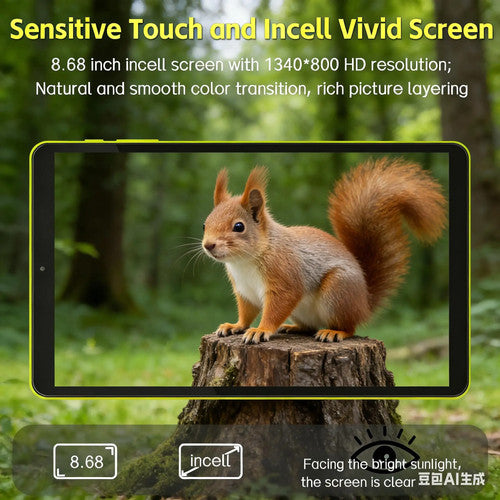 ANRY 8.68 inch Android 15 Tablet 64GB WiFi Bluetooth Dual Cameras 12000mAh UK