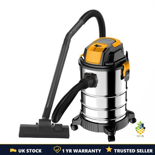 Wet & Dry Vacuum Cleaner 25L Stainless Steel Workshop Garage Blower Vac UK