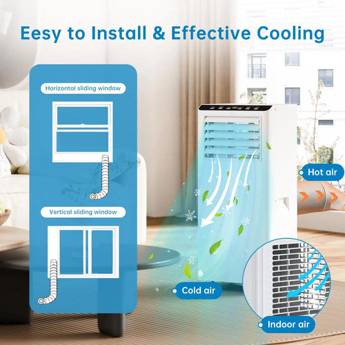 EUHOMY HiMISS 7000 BTU Portable Air Conditioner Dehumidifier LCD Display UK