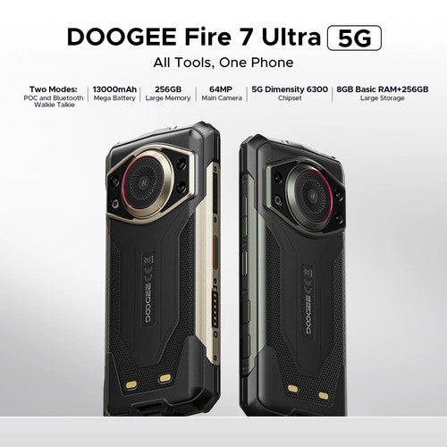 DOOGEE Fire 7 Ultra 5G Rugged 13000mAh Smart Phone 32GB 256GB Android 15 UK