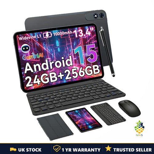 NNS 13.4in Android Tablet 24GB 256GB 120Hz 10000mAh + Keyboard Pen Gaming UK