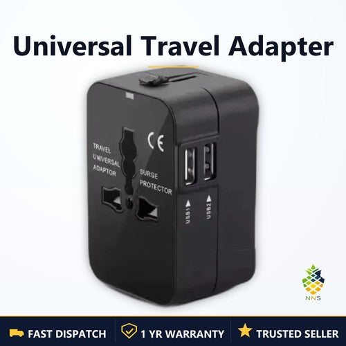 NNS Universal Travel Adapter EU/UK/US/AU Plug Converter USB Charger