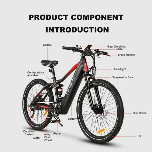 SAMEBIKE XD26 II 250W 48V 14Ah Electric Bike 26"Long Range Mountain E Bike UK