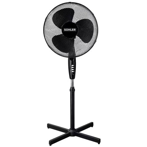 Premium 16" Pedestal Fan Black Oscillating 3 Speed Quiet Adjustable Standing UK
