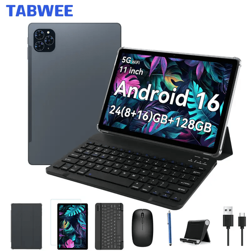 NNS T90 11in Android Tablet 24GB 128GB T615 5G WiFi 8000mAh + Keyboard Stylus UK