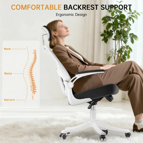 GartistGO Office Desk Chair High Back Ergonomic Computer Chair Black Pink Gray