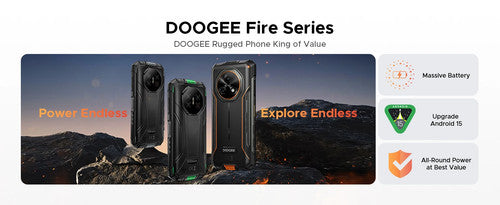 DOOGEE Fire 7 Ultra 5G Rugged 13000mAh Smart Phone 32GB 256GB Android 15 UK