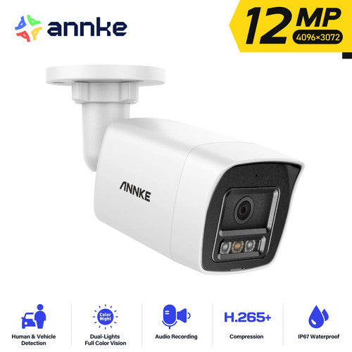 ANNKE C1200 12MP Dual Light Network Camera IP67 Waterproof CCTV Security UK
