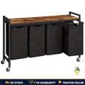 Laundry Basket Storage Cart with 4 Removable Oxford Bags Wheels Rolling Trolley
