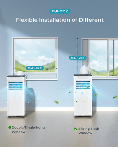 EUHOMY 9000BTU Portable Air Conditioner 4in1 Dehumidifying Cooling Ventilating
