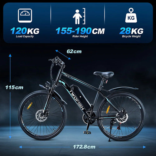 TWOFISH TF-1 Electric Bike 250W 36V 15Ah 26" City Commuter 100km Disc Brakes UK