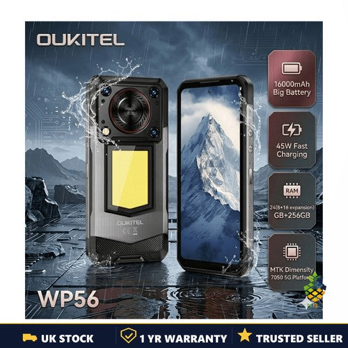 Oukitel WP56 SE Rugged Smartphone 16000mAh 24GB 256GB 108MP 45W FHD Camping