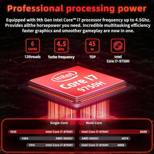NNS Gaming Laptop 15.6 Intel Core i7/i9 8-32GB RAM 256GB-1TB SSD Backlit UK