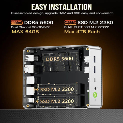 GMKtec NucBox K8 AMD Ryzen 7 8845HS Mini PC Barebone (No RAM/SSD) WiFi 6E UK