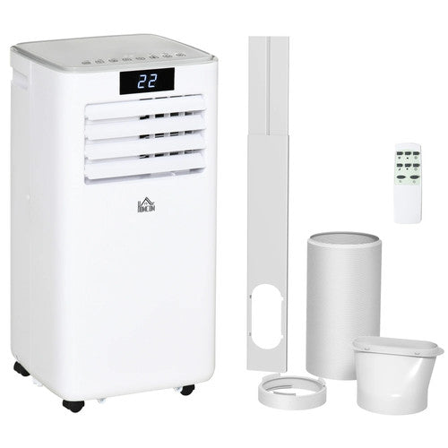 HOMCOM 7000 BTU Portable 4 in 1 Air Conditioner Dehumidifier Fan Swing White AC