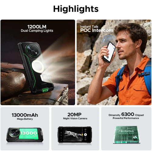 DOOGEE Fire 7 Pro Rugged Smartphone 64MP 16MP 13000mAh 5G Android 256GB UK