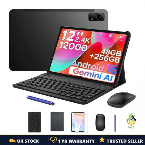 NNS P12 Pro 12in Tablet 8GB 256GB 120Hz 2.4K 12000mAh T7300 NFC Face Unlock UK
