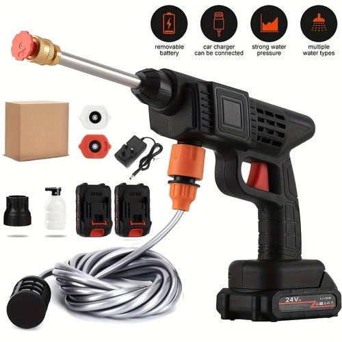 Cordless Pressure Washer 3000PSI 24V 2 Batteries Portable Power Jet Wash Car UK