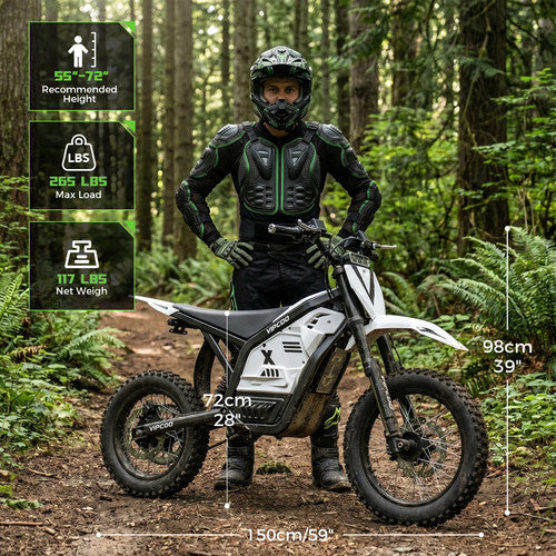 VIPCOO 3500W Electric Dirt Bike 48V 23AH 12/14-inch Off Road Track Race Fast MTB