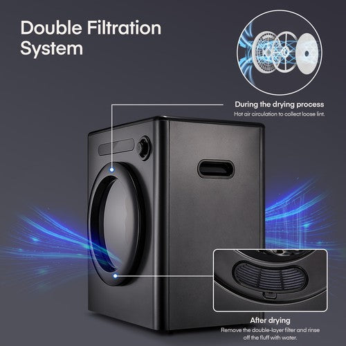 4KG Vented Tumble Dryer 1200W Compact 6 Auto Modes Stackable Home Flat Dorm UK