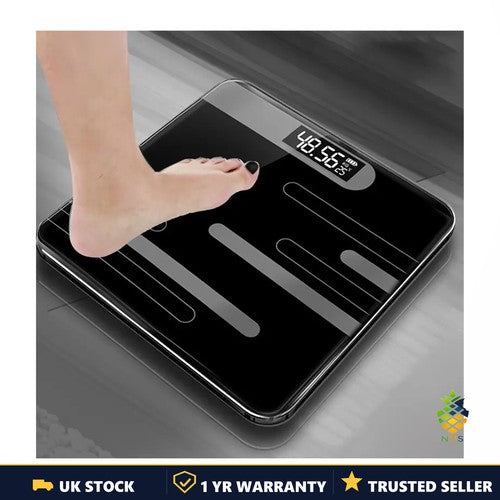 Digital Bathroom Scale Body Weight LED Display 180kg Tempered Glass Slim UK