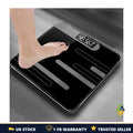 Digital Bathroom Scale Body Weight LED Display 180kg Tempered Glass Slim UK