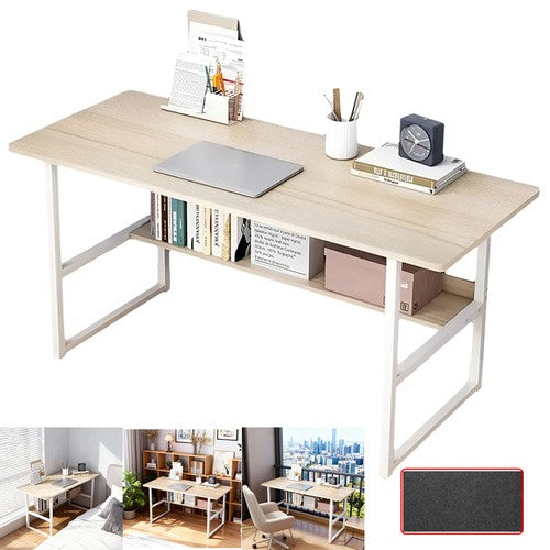 Computer Desk Home Office Writing Table with Book Shelf 80x40x72cm UK