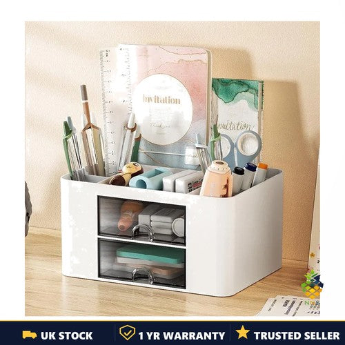 Transparent Drawer Storage Box Desktop Organizer School Supplies