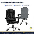 GartistGO Executive Office Chair High Back Desk Ergonomic Recliner Gray Black