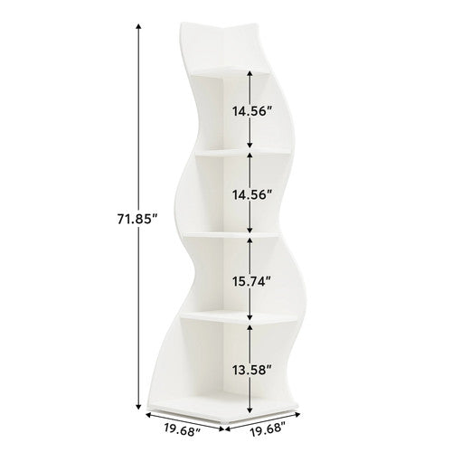 Tribesigns 5-Tier Corner Bookshelf Modern Industrial Designer Storage Display UK