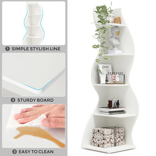 Tribesigns 5-Tier Corner Bookshelf Modern Industrial Designer Storage Display UK