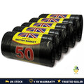 250 Heavy Duty Black Bin Liners 75L 5 Rolls 50 Per Roll 72x85cm Sacks UK