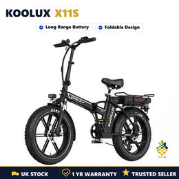 KOOLUX X11S Folding Electric Bike 20" Fat Tire Dual Battery 48V Long Range 250W